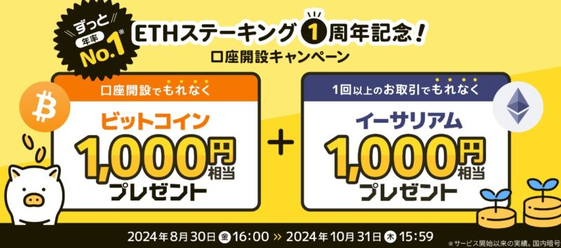 ビットポイント口座開設キャンペーン