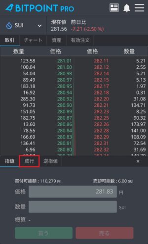 仮想通貨SUIの買い方_ビットポイント取引所⑤