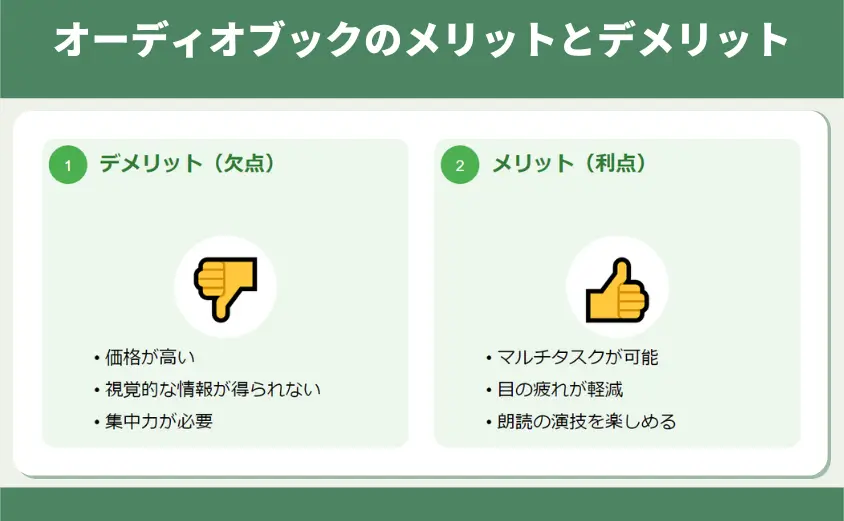 オーディオブックのメリットとデメリット