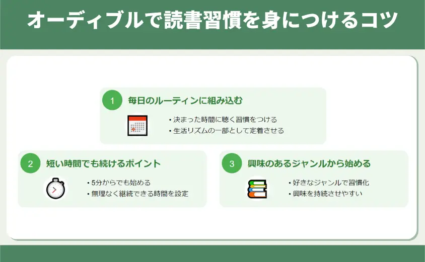 オーディブルで読書習慣を身につけるコツ