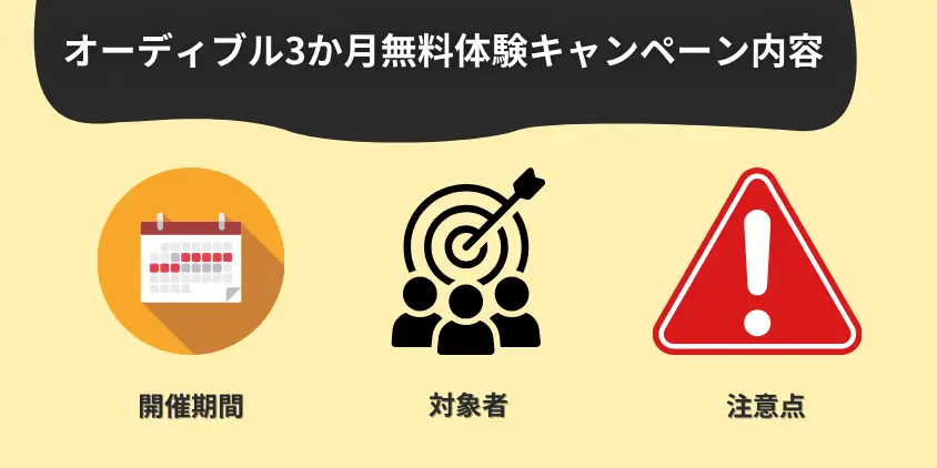 オーディブル3か月無料体験キャンペーン内容