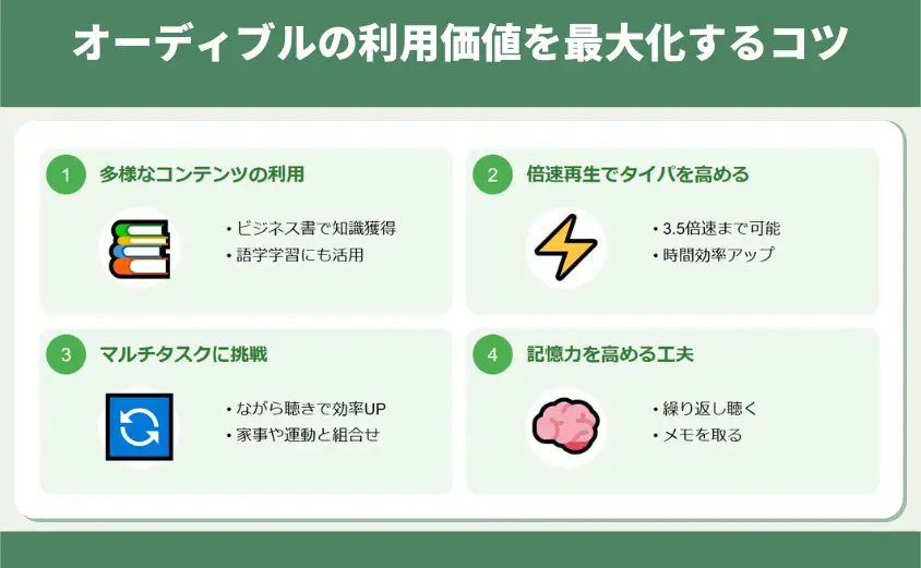 オーディブルの利用価値を最大化するコツ