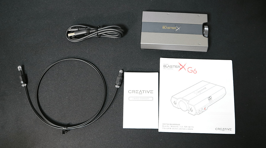 Sound BlasterX G6の付属品