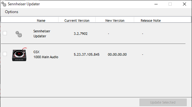 GSX1000ファームウェアのバージョン確認