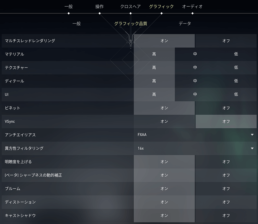 VALORANT グラフィック設定