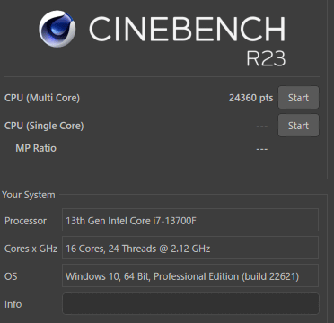 raytrek Cinebench結果2