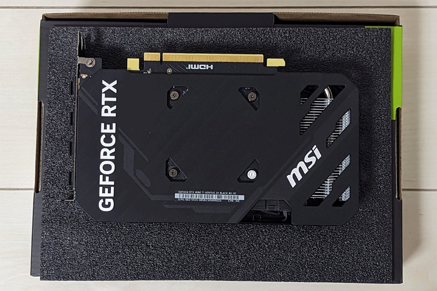 MSI RTX4060Ti 8GB 裏面